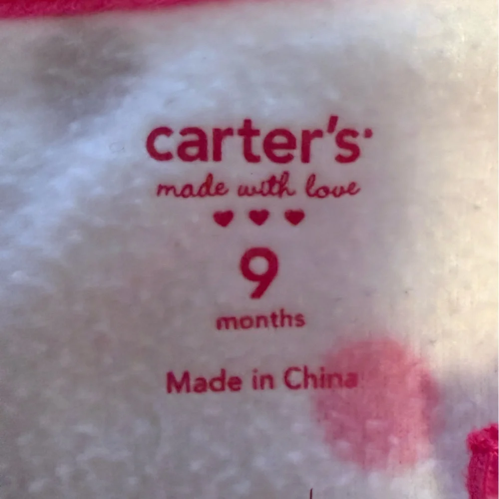 Carter's White and Pink Baby Onesie
